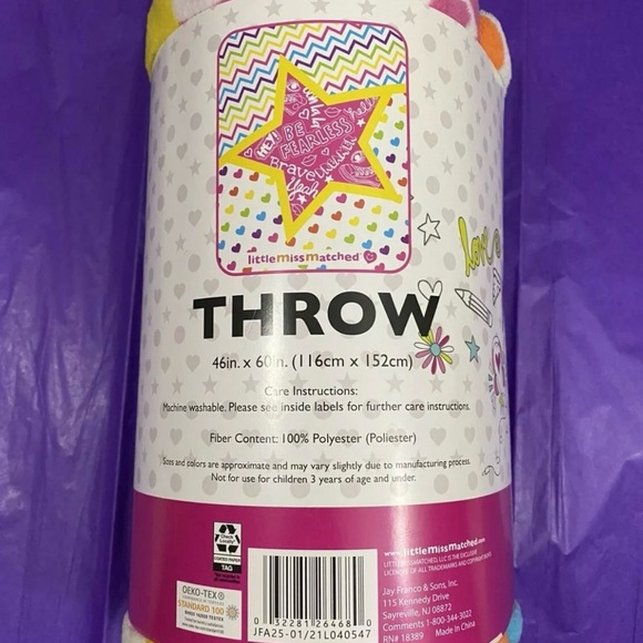 Little Miss Matched 'Be Fearless' Star Microfiber 46" x 60" Throw. - Picture 5 of 10